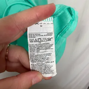 EUC Old Navy active women’s turquoise high neck ribbed‎ loose relaxed top medium thumbnail 4