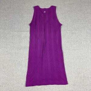 Athleta Tank Top Womens Medium Purple Ribbed Scoop Neck Stretch Yoga Gym Workout thumbnail 5
