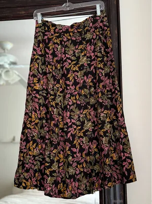 Vintage Sag Harbor Floral Print Midi Skirt Size Medium thumbnail 1