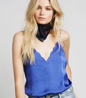 Free People Satin Scallop-Edge Tank thumbnail 1