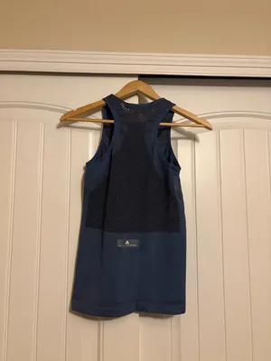 Adidas X Stella McCartney Perforated Tank Top Blue Camo Print Large Racerback thumbnail 3