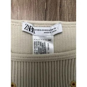 ZARA‎ SEAMLESS EMBROIDERED TOP | ZARA SUNFLOWERS Sz XS thumbnail 7