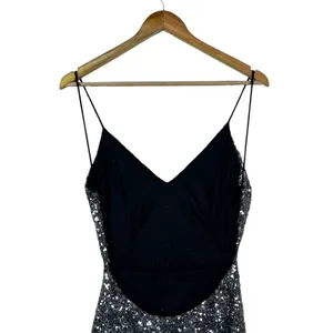 Womens Silver Sequin Bodycon Mini Dress Backless Glam Cocktail Birthday Size M thumbnail 5