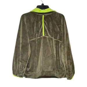 J. America Kori America Women's Top Half Zip Velvet ‎ Pullover Long Sleeve Green Small NWT thumbnail 5