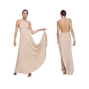 Reformation Size 4 Myrtle Dress Champagne Cream Flowy‎ Maxi Sleeveless thumbnail 2