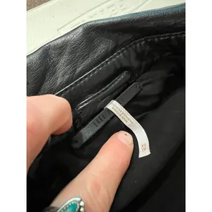 Free People Black Vegan Leather Moto Studded Zip Up Jacket Size XS Oversized thumbnail 5