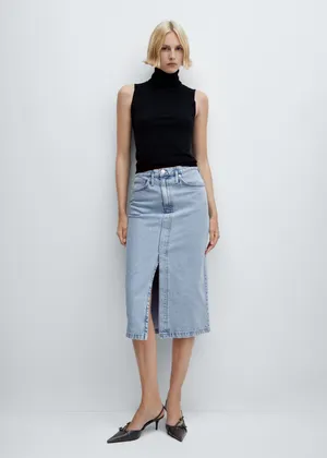 MANGO Denim Midi-Skirt thumbnail 2