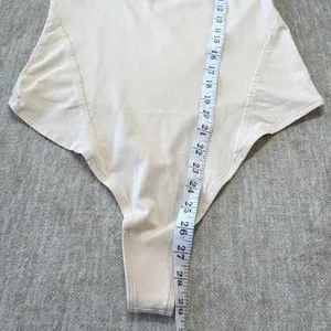 Free People Movement Bodysuit L Beige Scoop‎ Neck High Cut Stretch Leotard Thong thumbnail 7