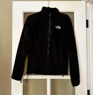 NORTH FACE Black Faux Fur Zip Up Jacket - Medium thumbnail 2