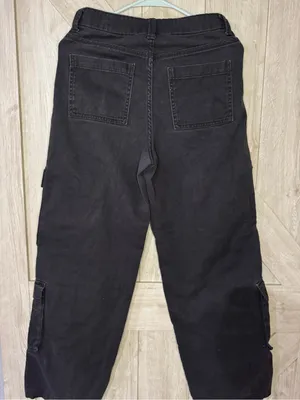 H&M Black Denim Cargo Pants 🖤 - Size 2 thumbnail 5