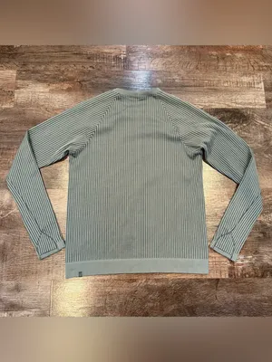 Lululemon Women Rest Less Pullover Striped Ribbed Long Sleeve Thumb Holes Medium thumbnail 4