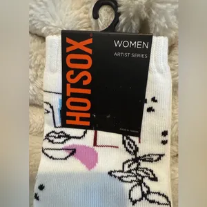 Hot Sox White Graphic Socks Black thumbnail 3
