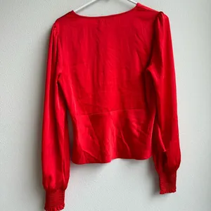 NWT Lulus Head Held High Wine Red Satin Date Party Romantic Top Size Medium thumbnail 7