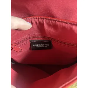 Liz Claiborne Red Crossbody Purse Gold Tone Hardware Flap Bag Classic Chic thumbnail 10