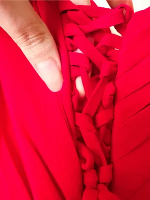 Matters Store Naia Ruched Corset Maxi Dress Red Large NWT thumbnail 7