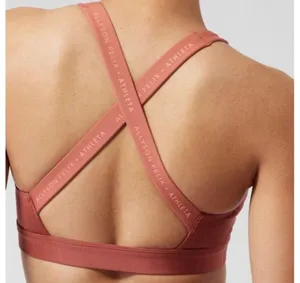 Athleta M Allyson Felix Legend V-Neck Bra D-DD Medium Muted Red Heather Two Tone thumbnail 3