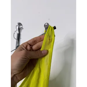 Gauge81 Saray One Shoulder Tank Top Neon Yellow Ruched Mesh Asymmetric thumbnail 6