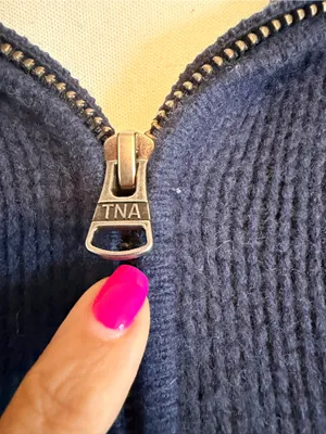 Aritzia TNA Echo Zip-Up knit sweater with a shawl collar wool size small NWT thumbnail 7
