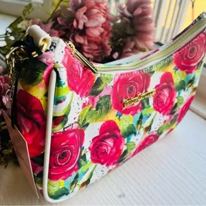 Juicy Couture Rose Print Crescent Shoulder Bag NWT Floral Purse thumbnail 5