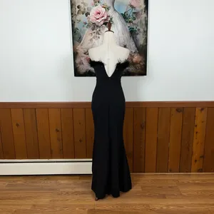 Elegant Lulu’s Extraordinary Glam Feather Trim Evening/Prom Gown! thumbnail 5