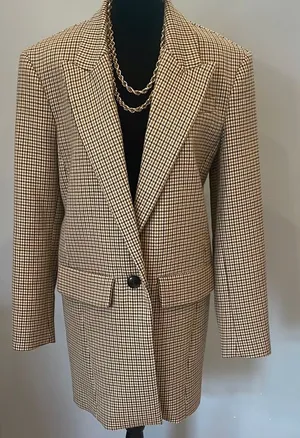 Stylish plaid Zara Blazer /coat /jacket small like new earthy colors thumbnail 1