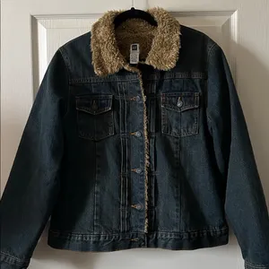 Gap Vintage 2003 Sherpa Lined‎ Jean Jacket Fleece Blue Denim Trucker Style Y2K thumbnail 14