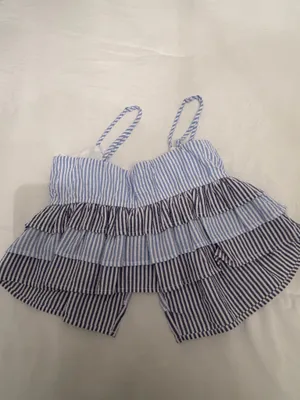 Blue white navy stripped tie top Size XS thumbnail 4