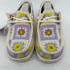 Hey Dude Wendy Cottage Crochet Slip On Shoe Lavender Women‎ 6 Granny Square NWT thumbnail 2