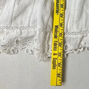 KATE & SAM Tiered Mini Dress Women‎ Size S White Eyelet Ruffle Lace Boho Summer thumbnail 4