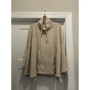 UGG Women's Charlynne Fleece Poncho Sweater Oatmeal Heather Beige Size XS S Cozy thumbnail 2