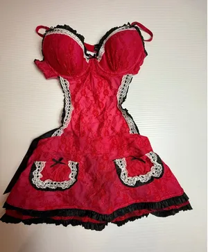 Victoria's Secret Sexy Little Things Red Lace Bra Bodysuit Lingerie 34C‎ thumbnail 1