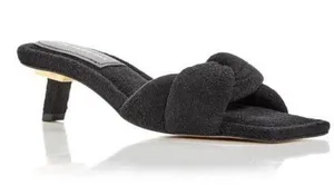 Good American Women's Black Terry Kickstand Low Heel Slide Sandals NWOB size 7.5 thumbnail 1