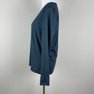 Quince Flowknit Breeze‎ Long Sleeve Top Women XS Navy Thumbholes Stretch Active thumbnail 5