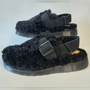 Dr. Martens Jorge II Black Borg Mules new fur shearling clogs thumbnail 4