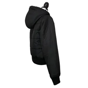 Matix Black Quilted Puffer Jacket Hooded Size M Streetwear Skater Punk Goth Y2K thumbnail 14