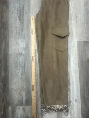 Women’s Hunter And Brown Faux Suede Brown Cargo Pants With Snakeskin Cuff Size S thumbnail 8