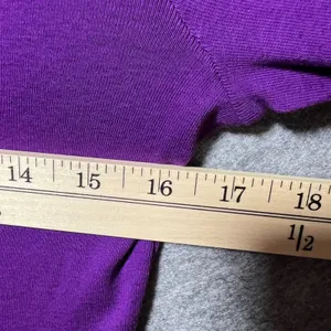 Lauren Ralph Lauren Purple‎ Long Sleeve Split Neck Top Gold Hardware Cotton Med thumbnail 6