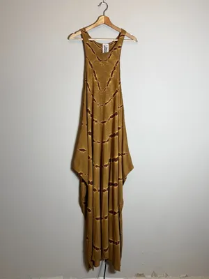Free People Tie Dye Maxi Dress Women's Small Tan Brown Hippie Festival Boho Chic thumbnail 3