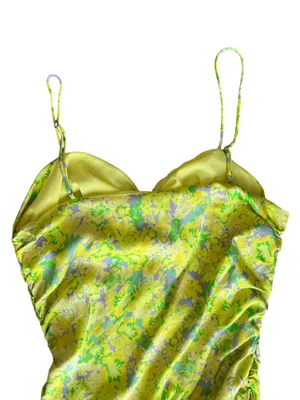 For Love And Lemons FL&L Women’s Dubois Green Floral Asymmetrical Mini Dress thumbnail 7