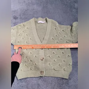 Astr the label Green Knit Cardigan Sweater small thumbnail 3
