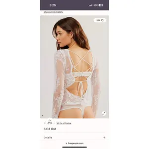 NWT $168 FREE PEOPLE Ready To Party Bodysuit White Embellished Lace Mesh Sheer S thumbnail 3