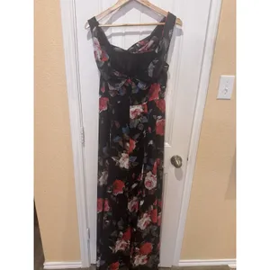 LULUS Teagan Floral Print Off the Shoulder Velvet Dress SIZE L thumbnail 5