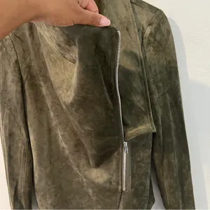 Lulus Wild at Heart Olive Green Vegan Suede Moto Jacket NWT‎ Size S thumbnail 9
