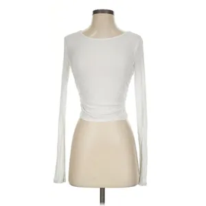 Alo White Gather Long Sleeve XS Top thumbnail 6