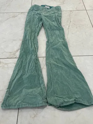 Free People Green Corduroy Flare Pull On Pants Size 27 thumbnail 1