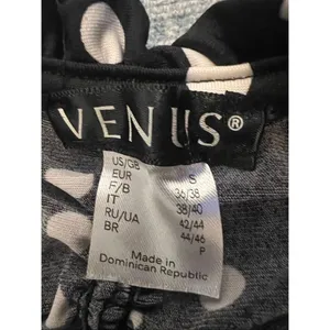 Venus Black White Polka Dot Ruched Sweetheart Ruffle Neckline Cami Tank Small thumbnail 5