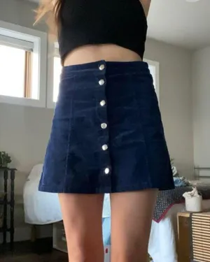 Blue Corduroy Mini Skirt thumbnail 1