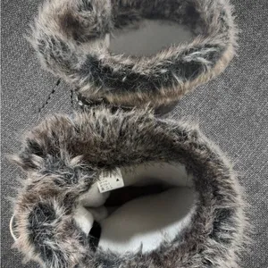 Black Faux Fur Trim Winter Snow Boots thumbnail 6