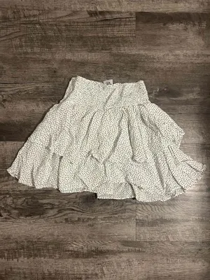 Princess Polly Heart Print Smocked Tiered Mini Skirt US 6 thumbnail 4