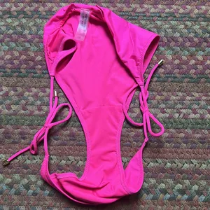 Nwot Victorias Secret Hot Pink Side Tie Bikini Bottoms thumbnail 4